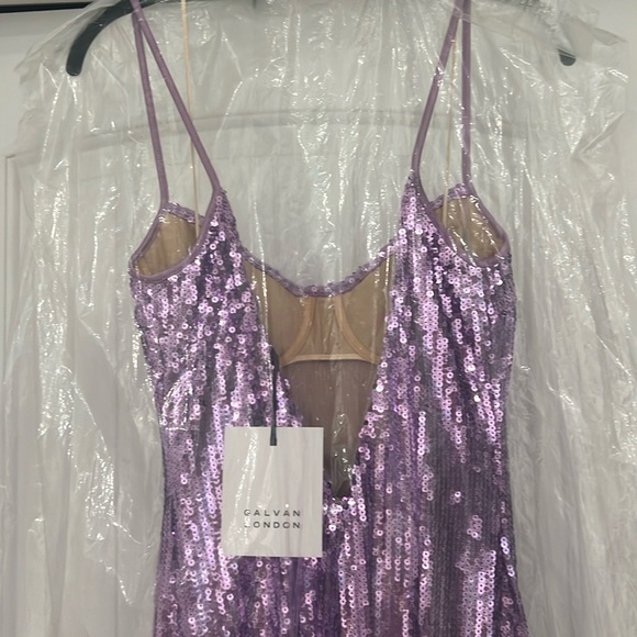 INCREDIBLE! NWT “Galvan London” Berlin Bustier Sequined Dress in Purple! Size 6 - Picture 13 of 16
